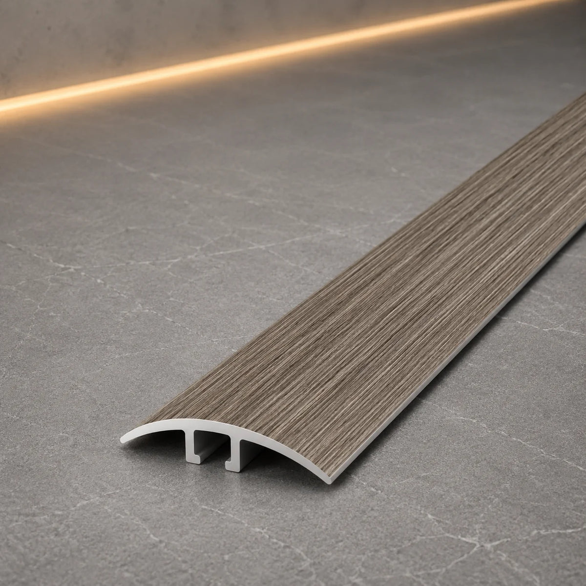 E64 40mm Pvc Wood Effect Door Threshold Strip in Antique Oak Color
