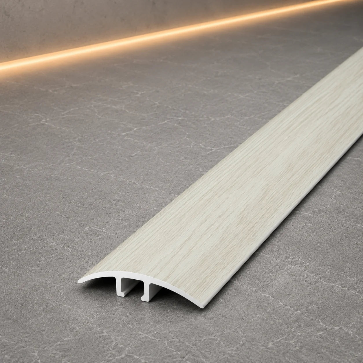E64 40mm Pvc Wood Effect Door Threshold Strip in Arctic Oak Color