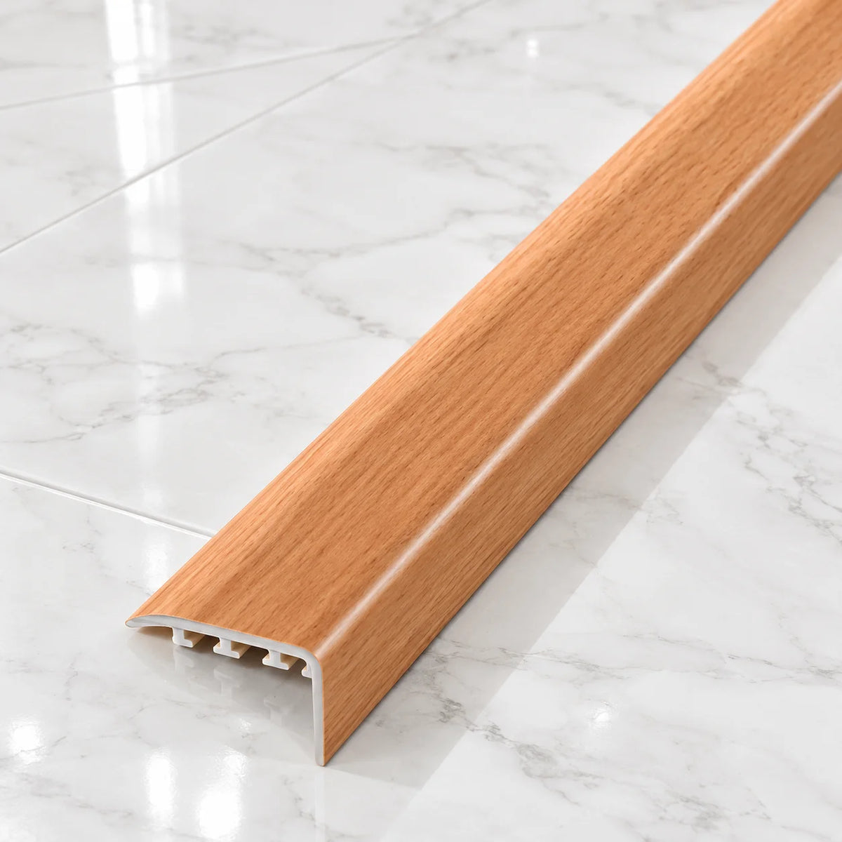 30x30mm PVC Wood Effect Stair Nosing Edge Trim In Beech Color
