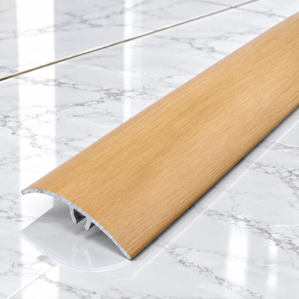 50mm Wood Effect Aluminium Adjustable Threshold Strip In Beech Color