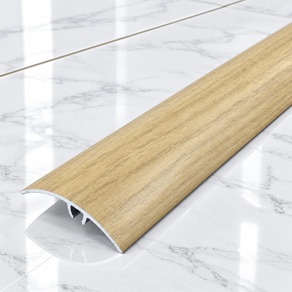 50mm Wood Effect Aluminium Adjustable Threshold Strip In Beer Oak Color