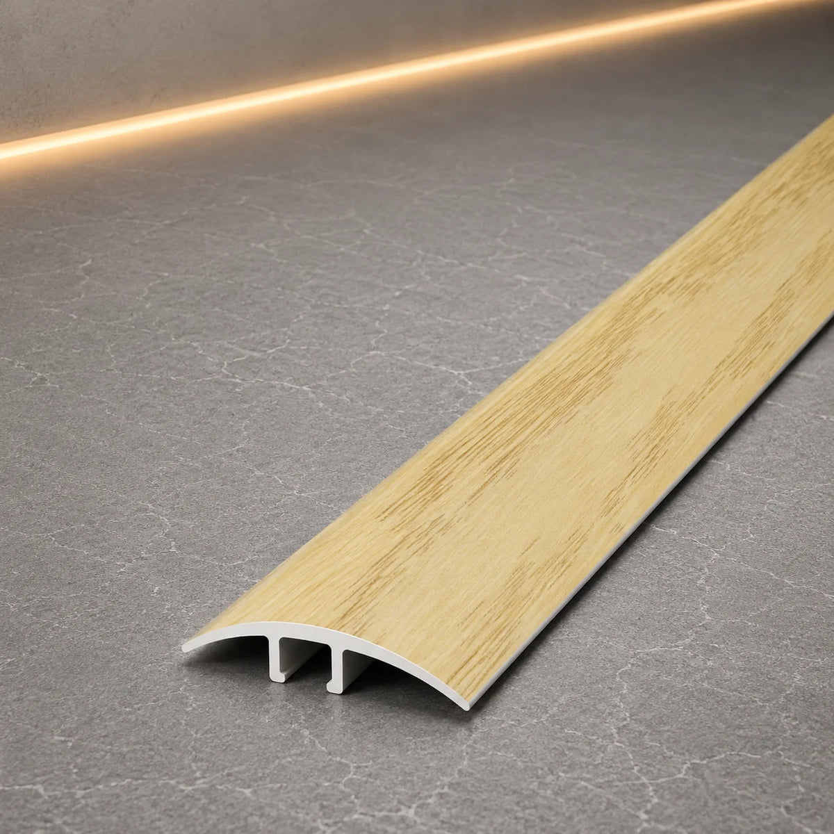 E64 40mm Pvc Wood Effect Door Threshold Strip in Beer Oak Color