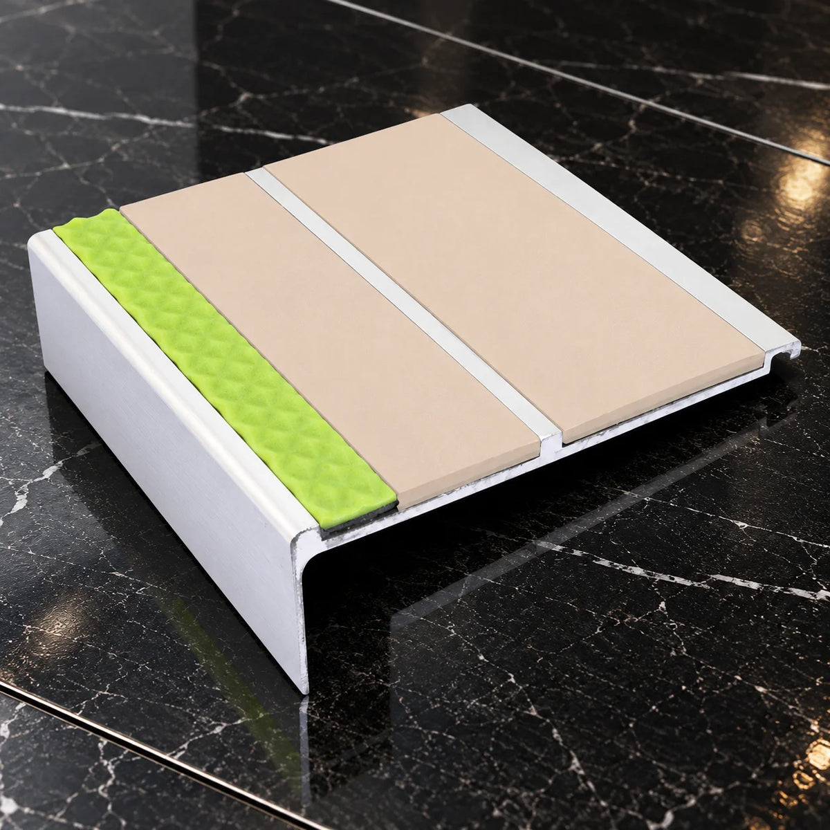 AHD11 91x32mm Aluminator® Non-Slip Stair Nosing In Beige Color