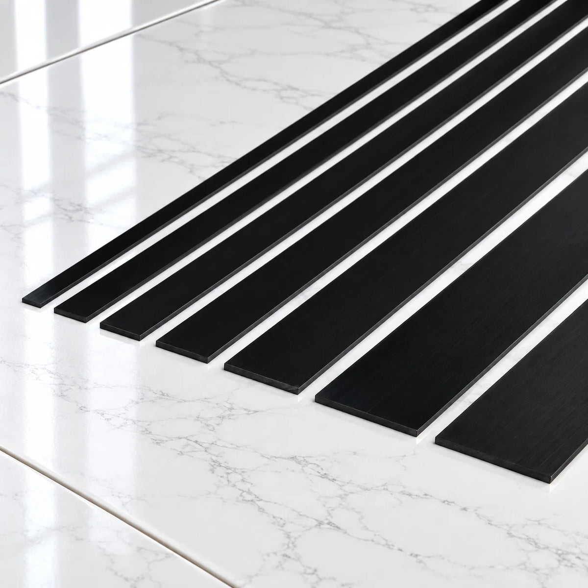 PVC Plastic TW Black White Anthracite Flat Bar Strip Black All Sizes