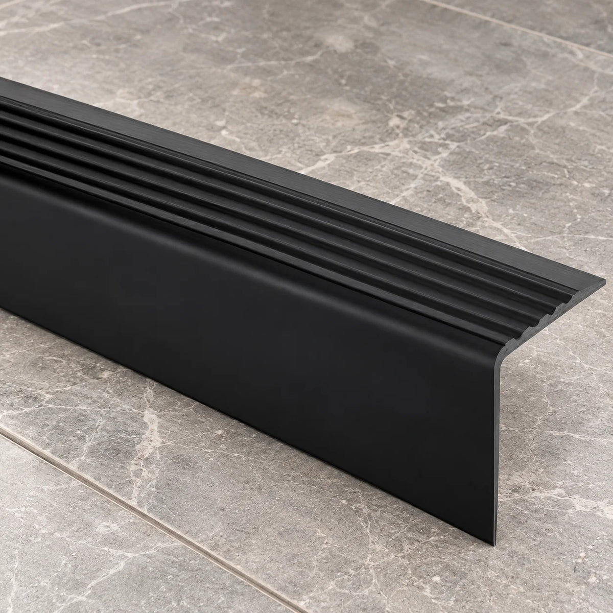 50x42mm Flexible Anti-Slip PVC Stair Nosing – 1.2m In Black Color
