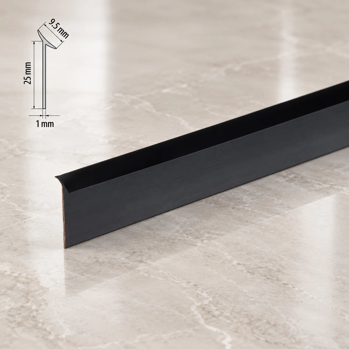 Flexible Waterproof Adhesive Edge Worktop Seal Strip Trim - Kitchen Bathroom In Black Color