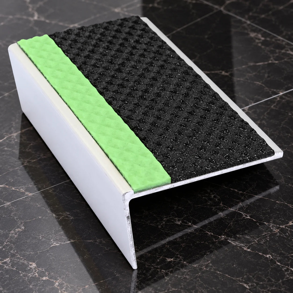 Tredsafe 57x32mm Aluminium Stair Nosing with PVC Insert In Black Color