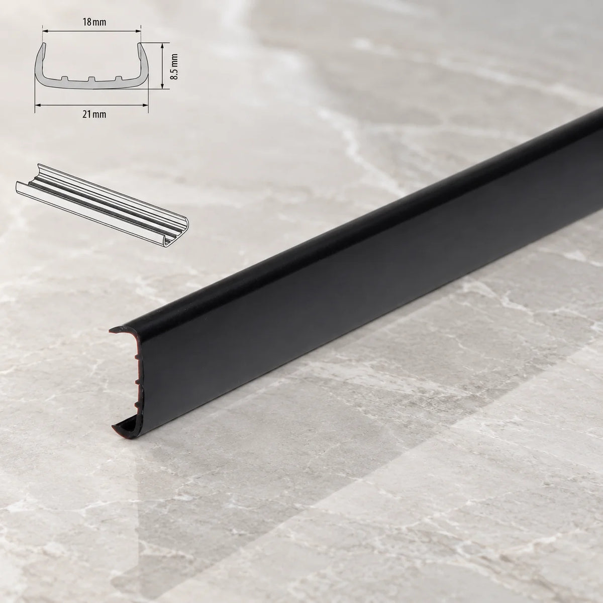 PVC Melamine Furniture Board Panel Cover U Trim Edging Strip In black Color