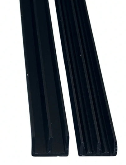 Black Vivarium Top & Bottom Glass Runners Double Track for 4mm & 6mm
