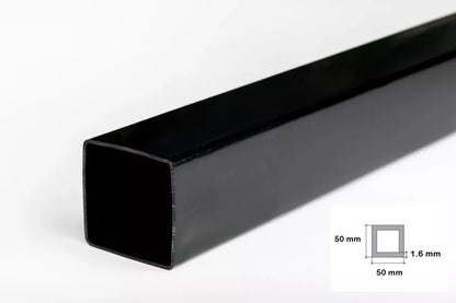 Black & White Durable PVC Plastic Box Section Square Tube