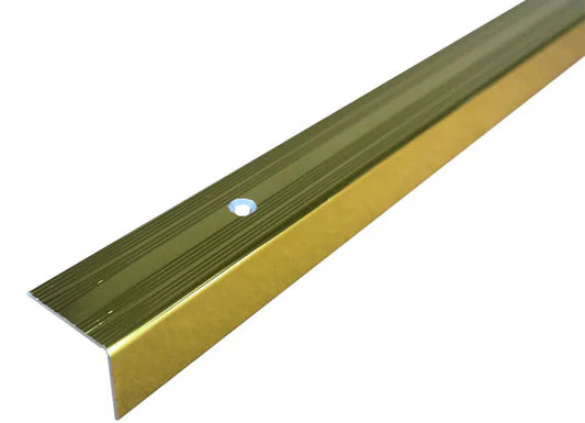 S02 Aluminium Stair Nosing 25x20mm Brass Effect Finish