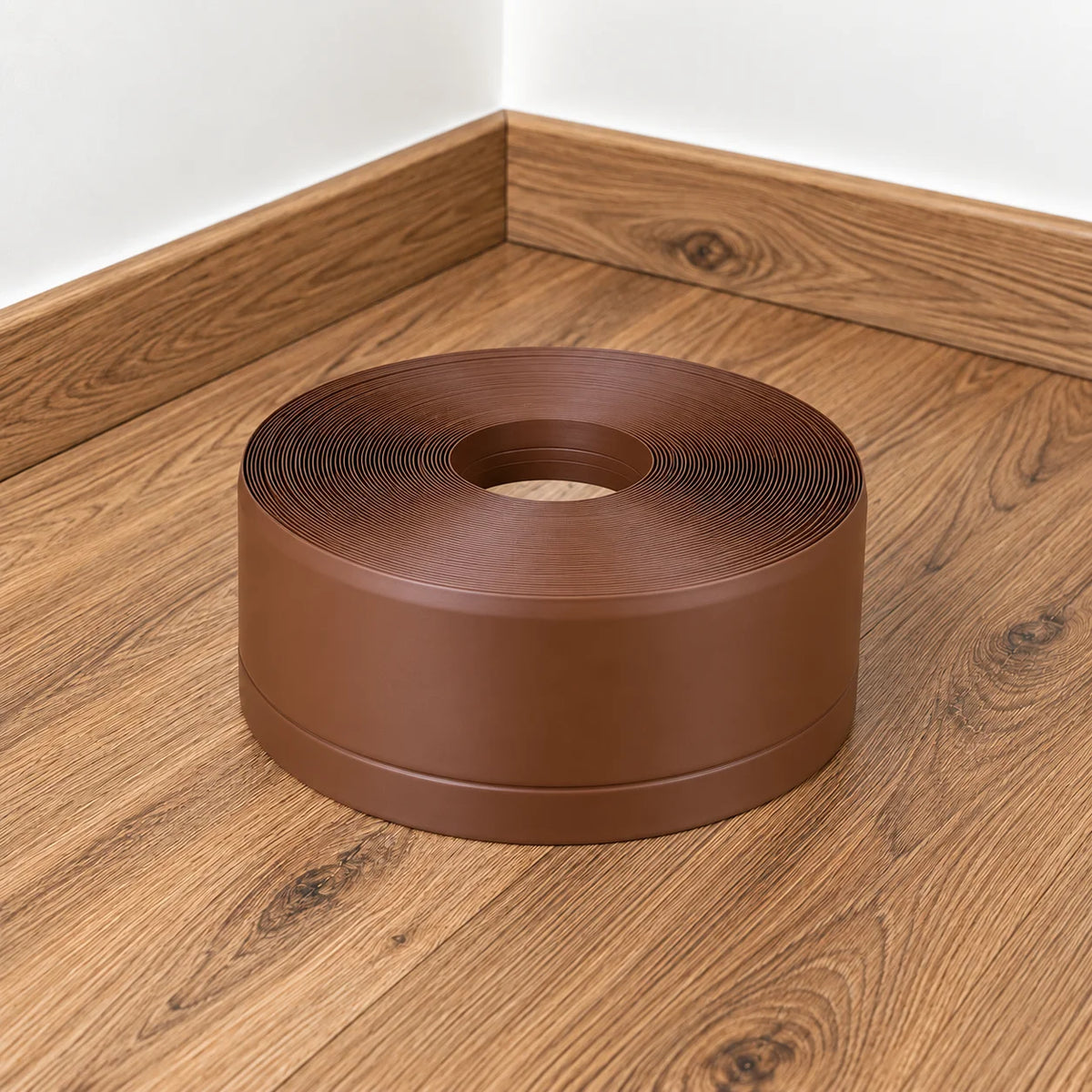 Flexible PVC Skirting Board Soft Trim Strip 100x25 MM x 10 M Length In Brown Color