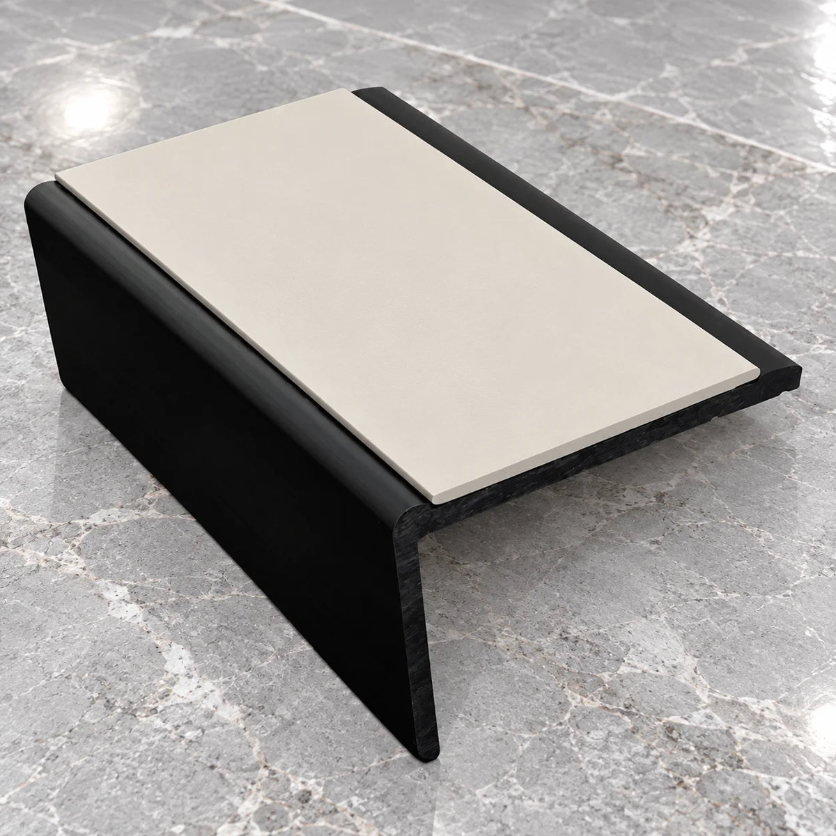 NSP 56x32.5mm Slimline PVC Non-Slip Stair Nosing In Canvas Color