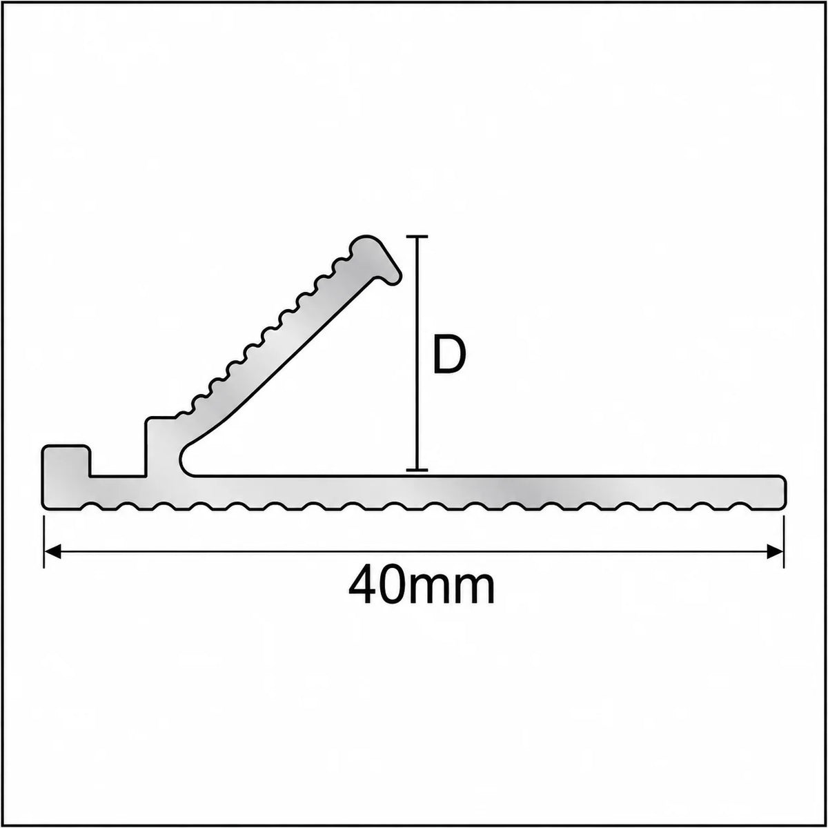 NNL01 40x10mm Aluminium Carpet Clamp – 3.22m Diagram
