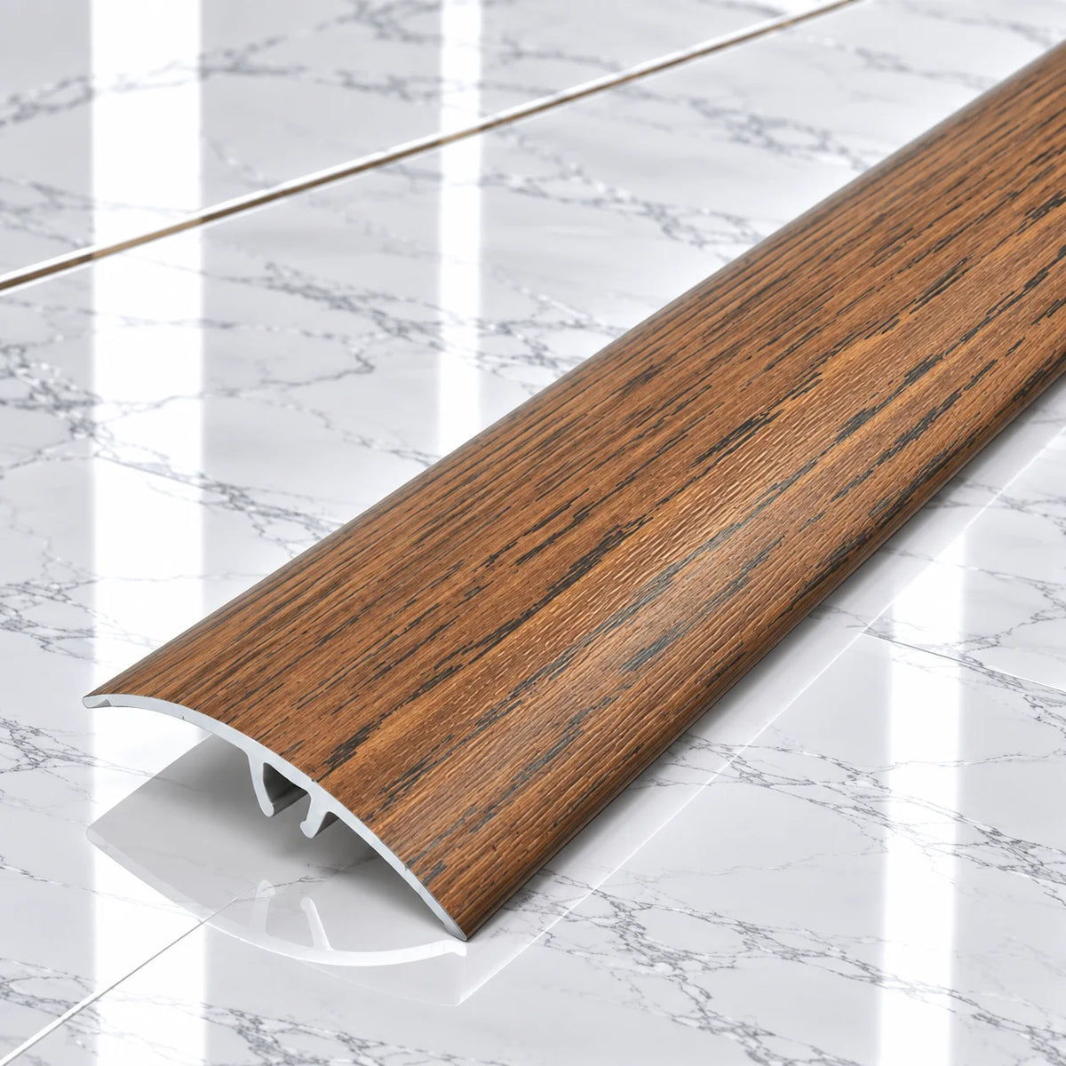50mm Wood Effect Aluminium Adjustable Threshold Strip In Castle Oak Color