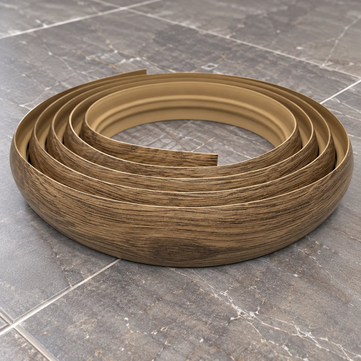 40mm Flex Line Pvc Flexible Flooring Transition Profile Door Threshold In Castle Oak Color