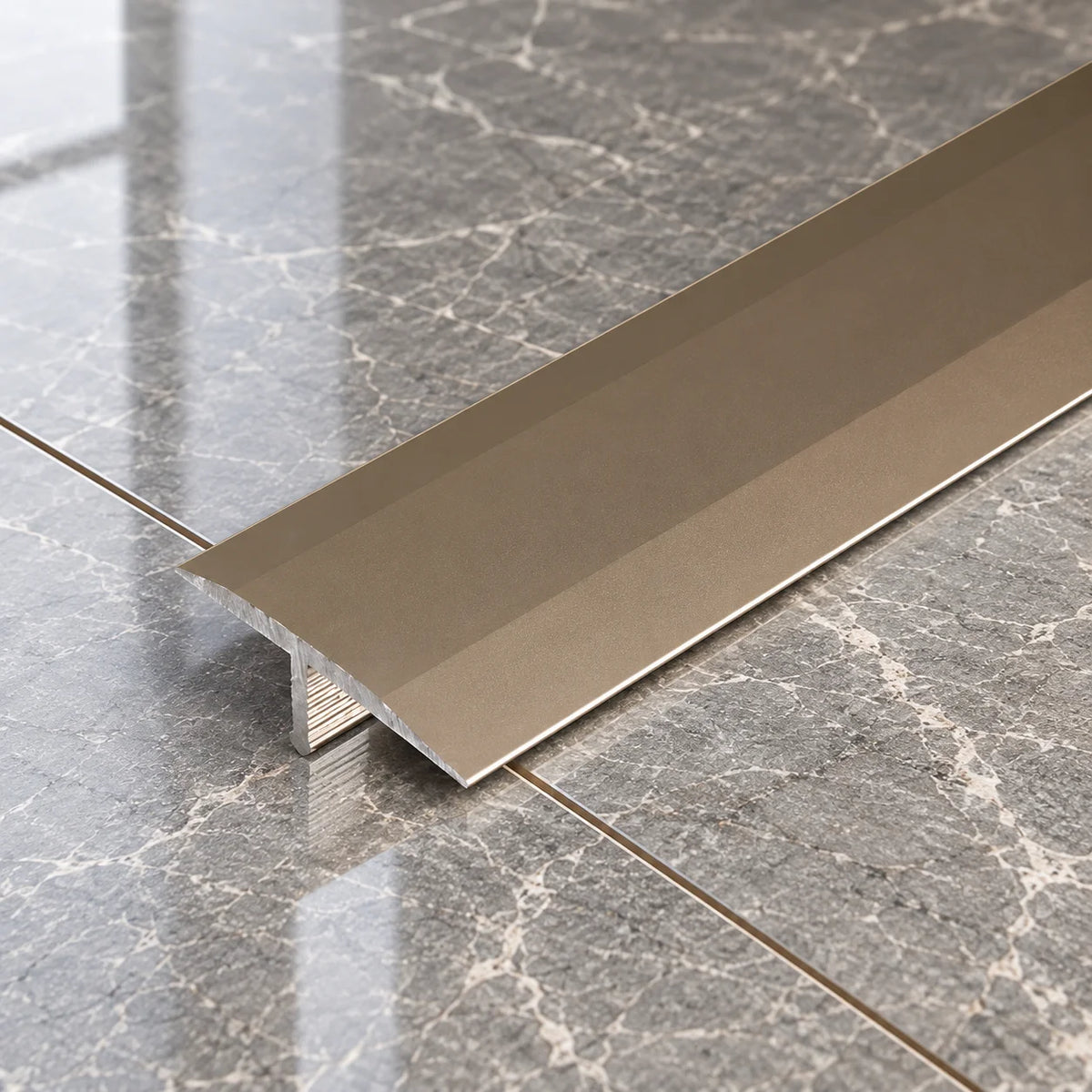 26mm Aluminium T-Bar Floor Transition Strip In Champagne Color