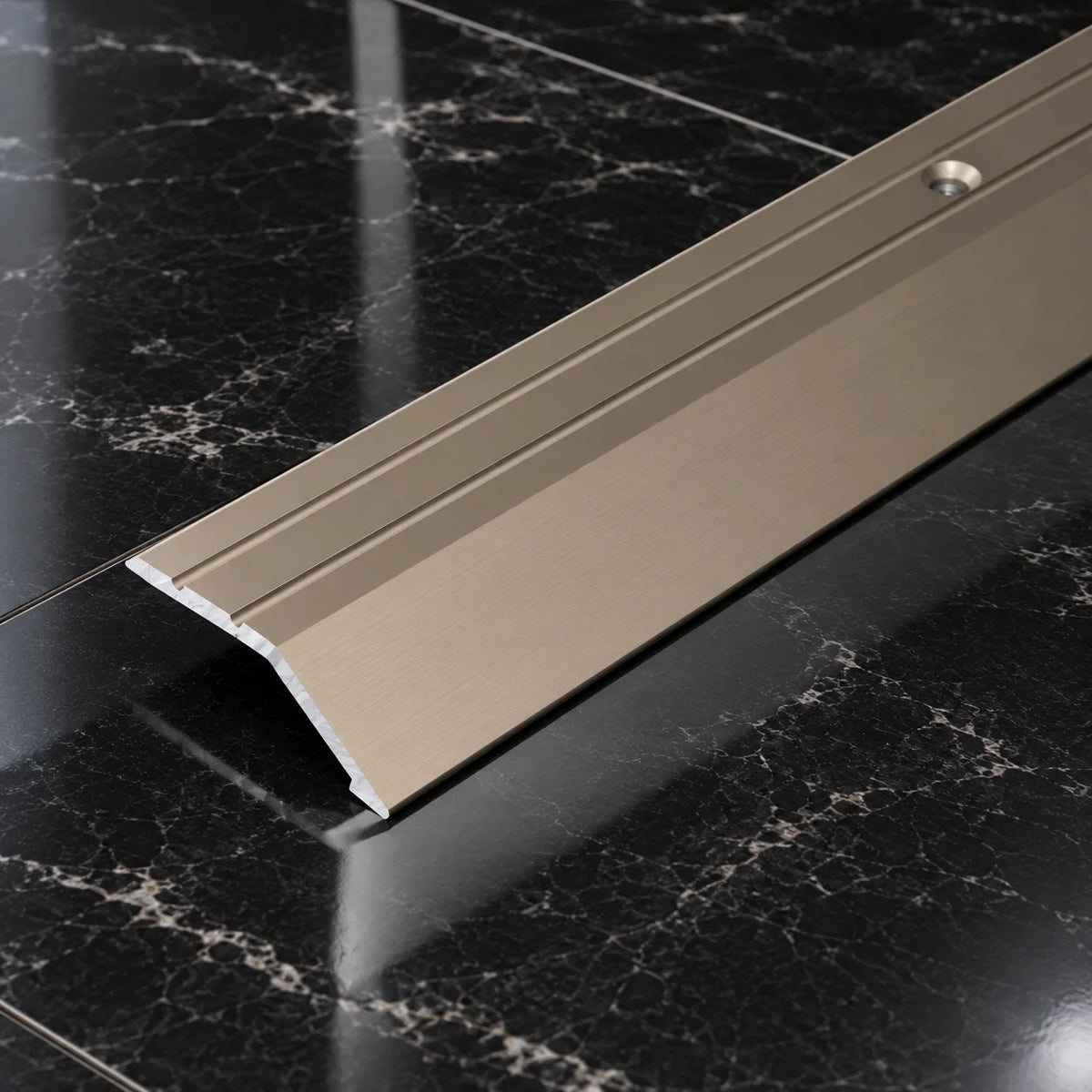 40mm Aluminium Ramp Transition Strip – Up to 8mm In Champagne Color