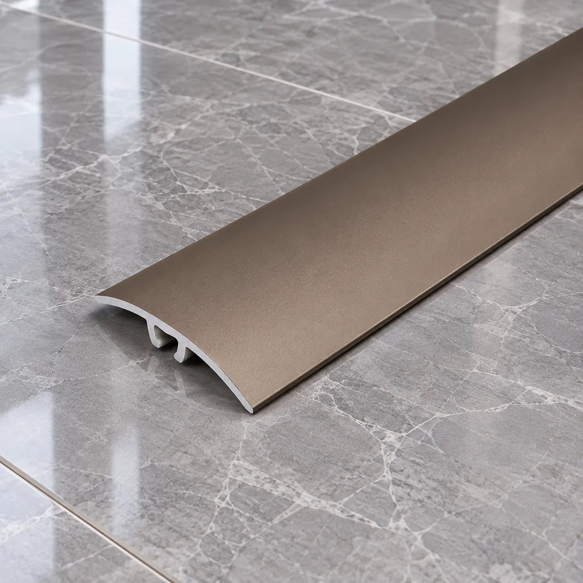 40mm Aluminium Concealed-Fix Floor Transition Strip In Champagne Color