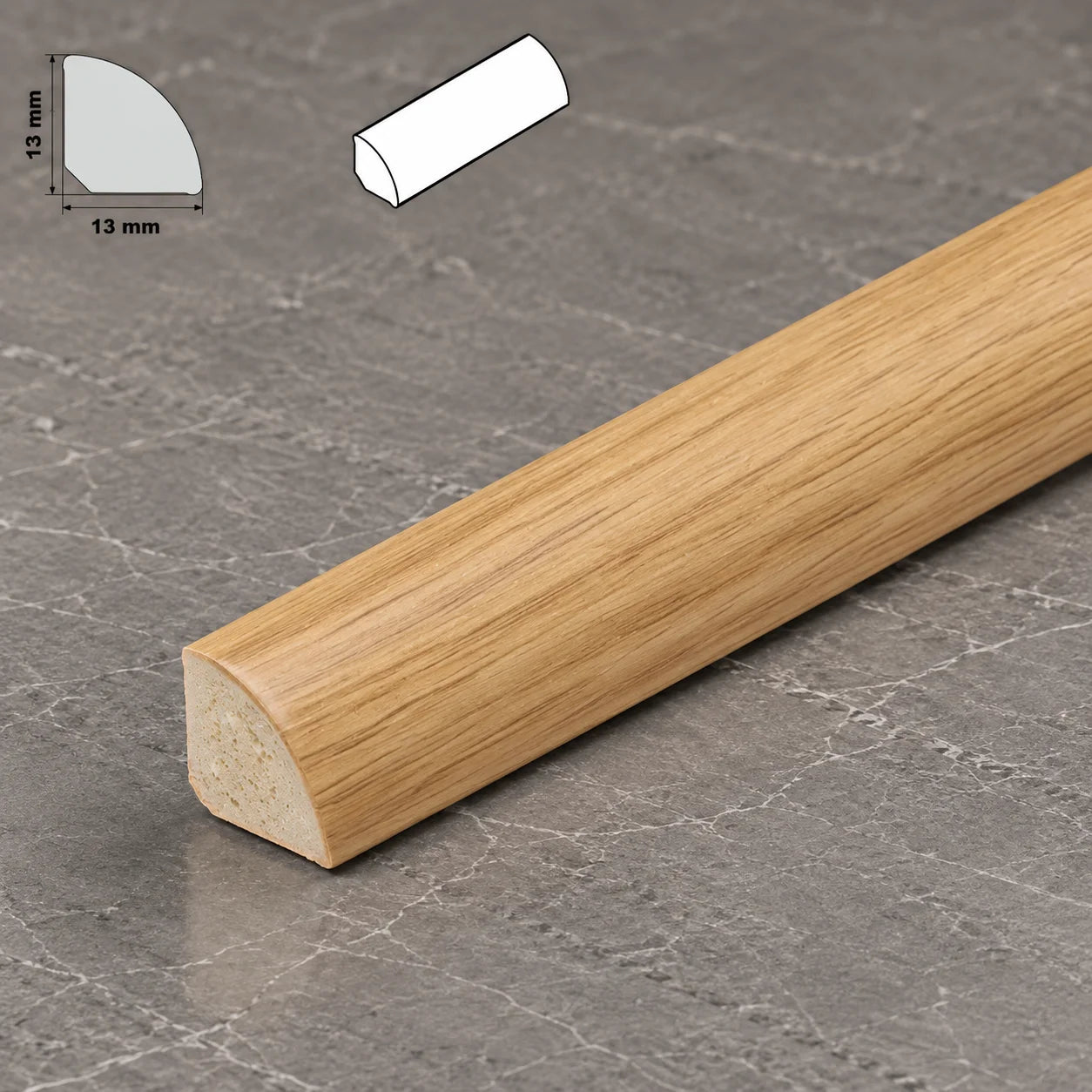 Decorative Flooring Window Edge Beading Worktop Strip uPVC 13mm Quadrant Trim Moulding In Classic Oak Color