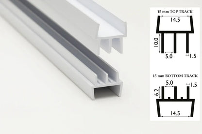 Clip-On Vivarium Double Channel Top & Bottom Glass Runners Track for 15/18 MM Board