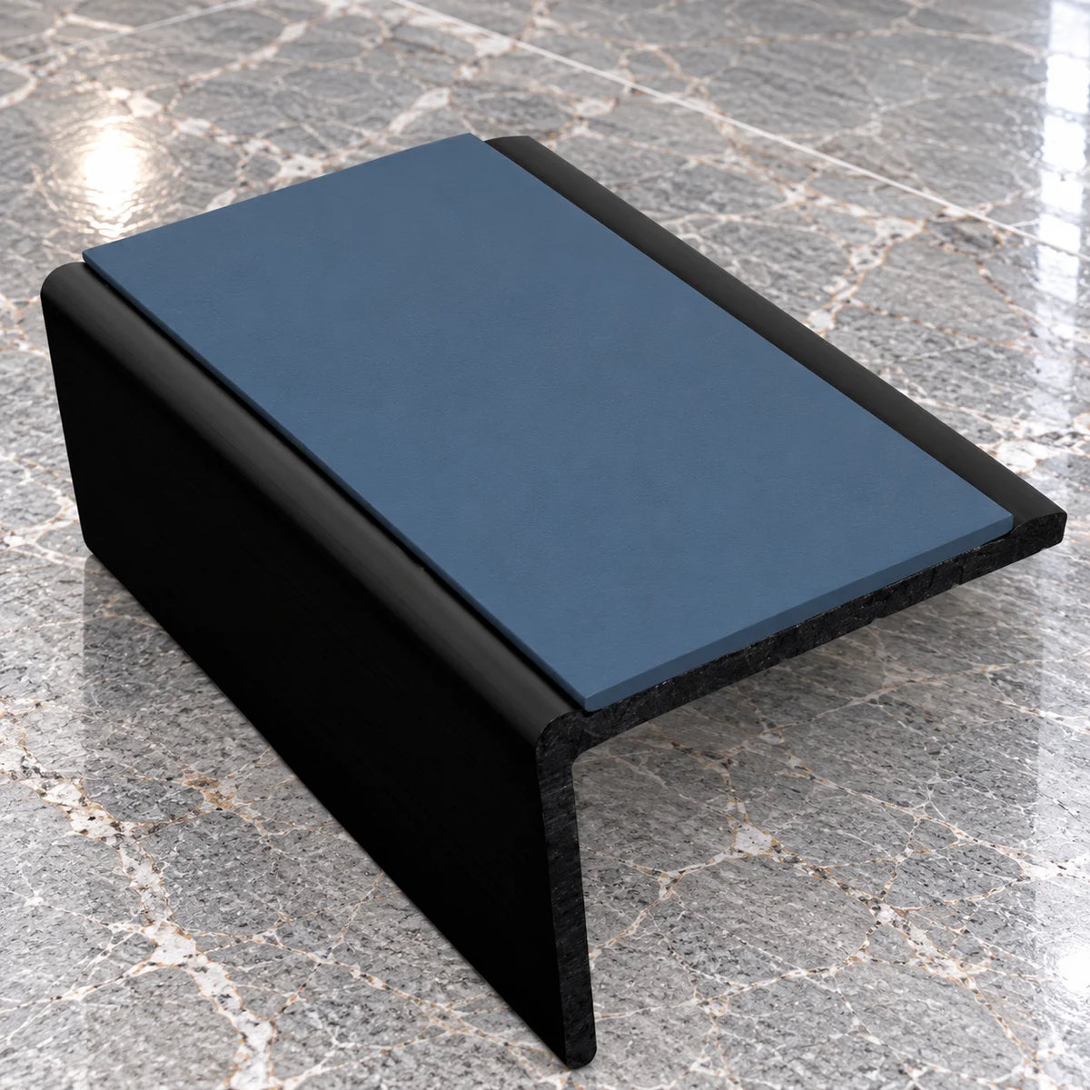 NSP 56x32.5mm Slimline PVC Non-Slip Stair Nosing In Cobalt Blue Color