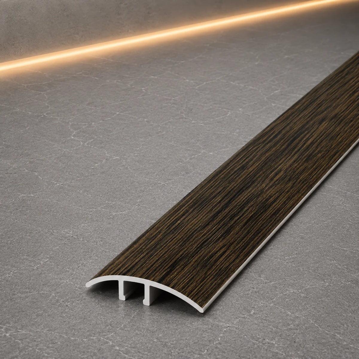 E64 40mm Pvc Wood Effect Door Threshold Strip in Congo Wenge Color
