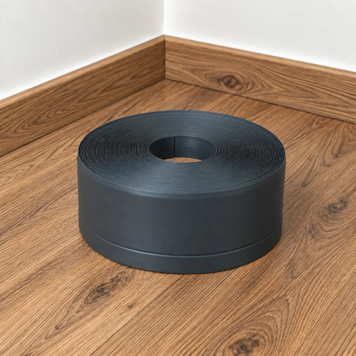 Flexible PVC Skirting Board Soft Trim Strip 100x25 MM x 10 M Length In Dark Grey Color