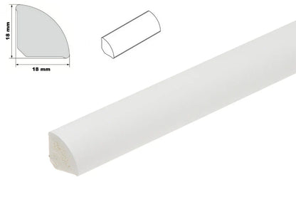 Decorative Flooring Window Edge Beading Worktop Strip uPVC 18mm Quadrant Trim Moulding