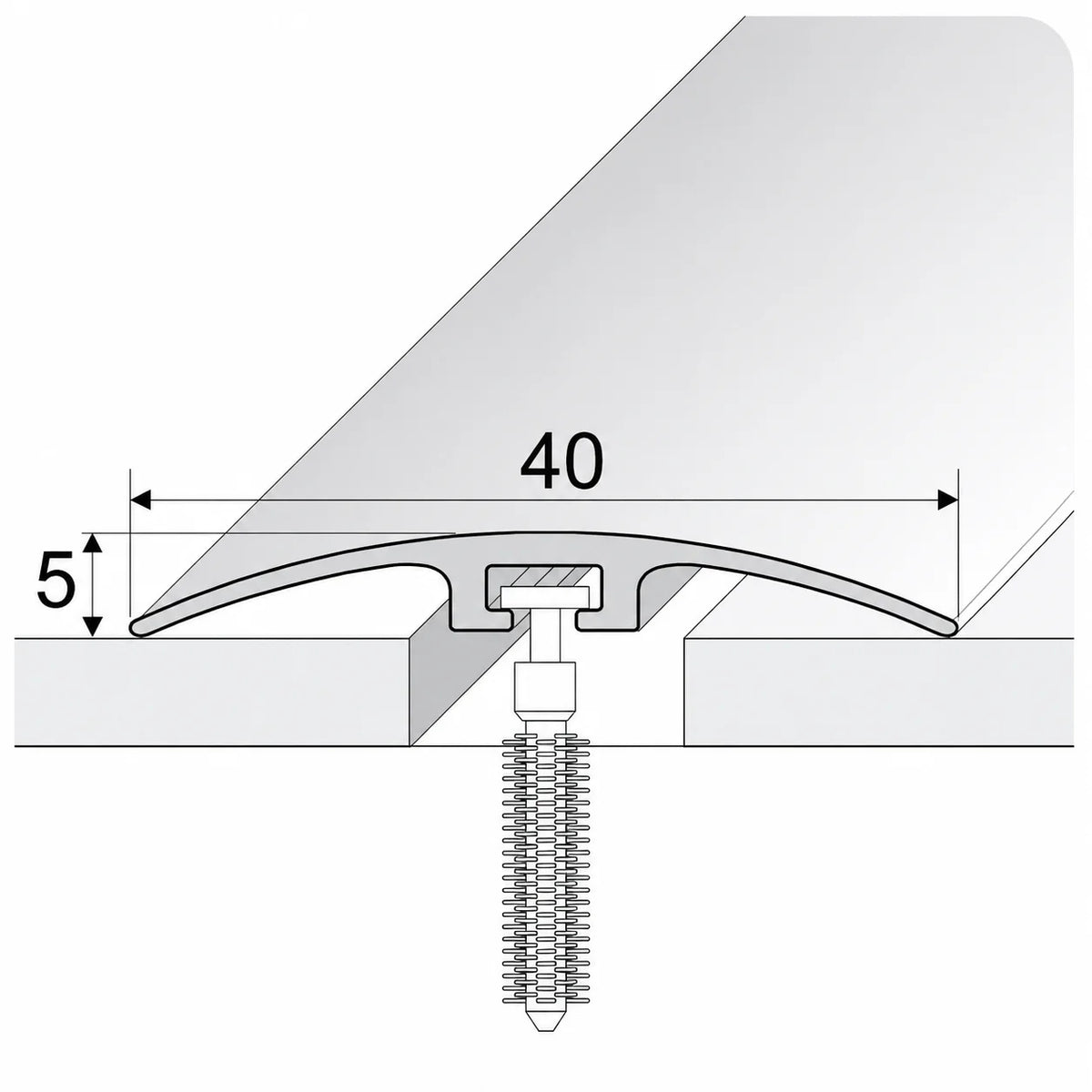 E64 40mm Pvc Wood Effect Door Threshold Strip Dimension Image