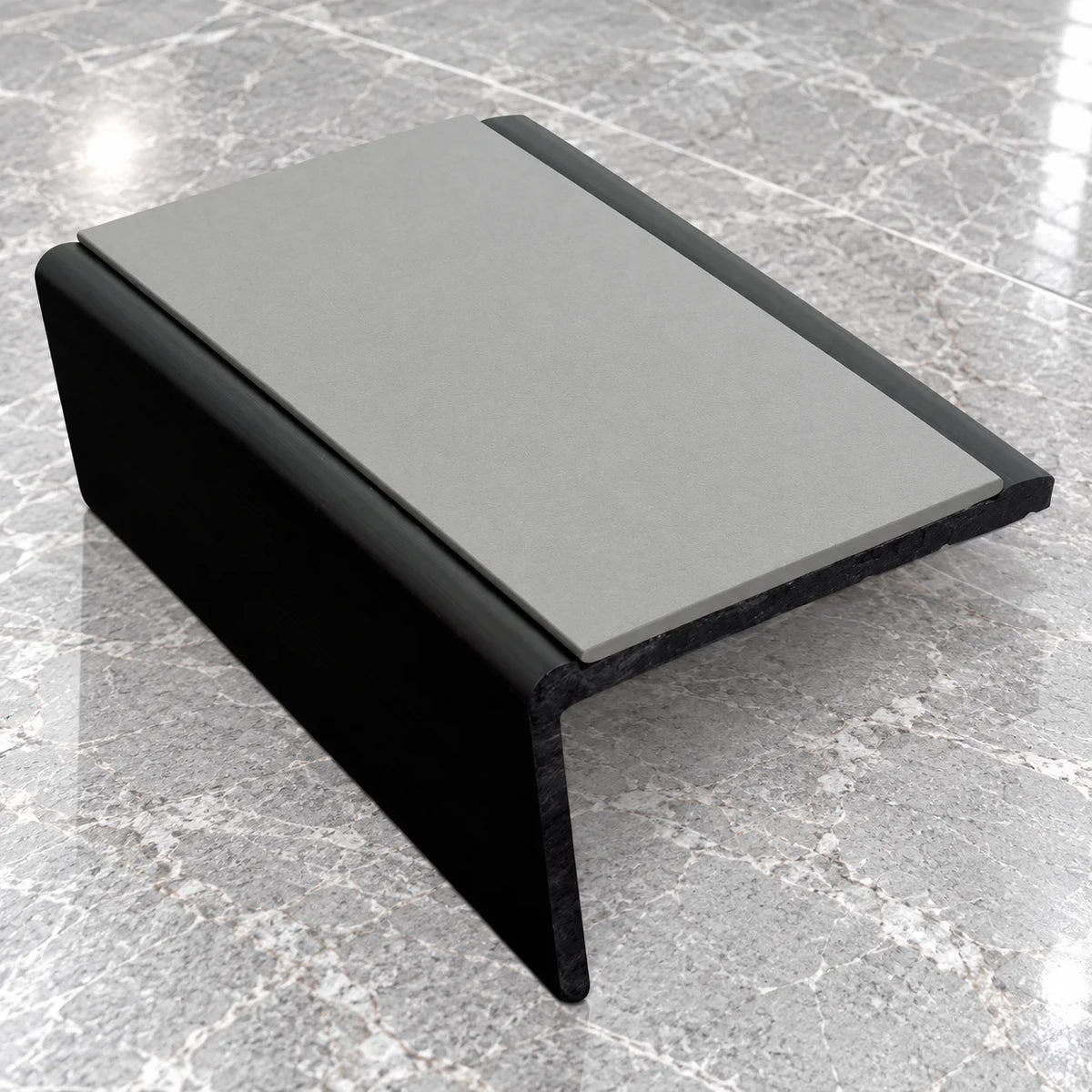 NSP 56x32.5mm Slimline PVC Non-Slip Stair Nosing In Dolphin Grey Color