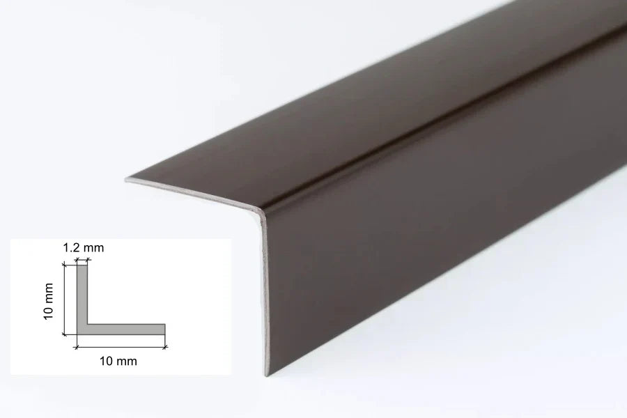 Edge Protector Brown PVC Plastic Corner Angle Trim 90° - 10mm x 10mm