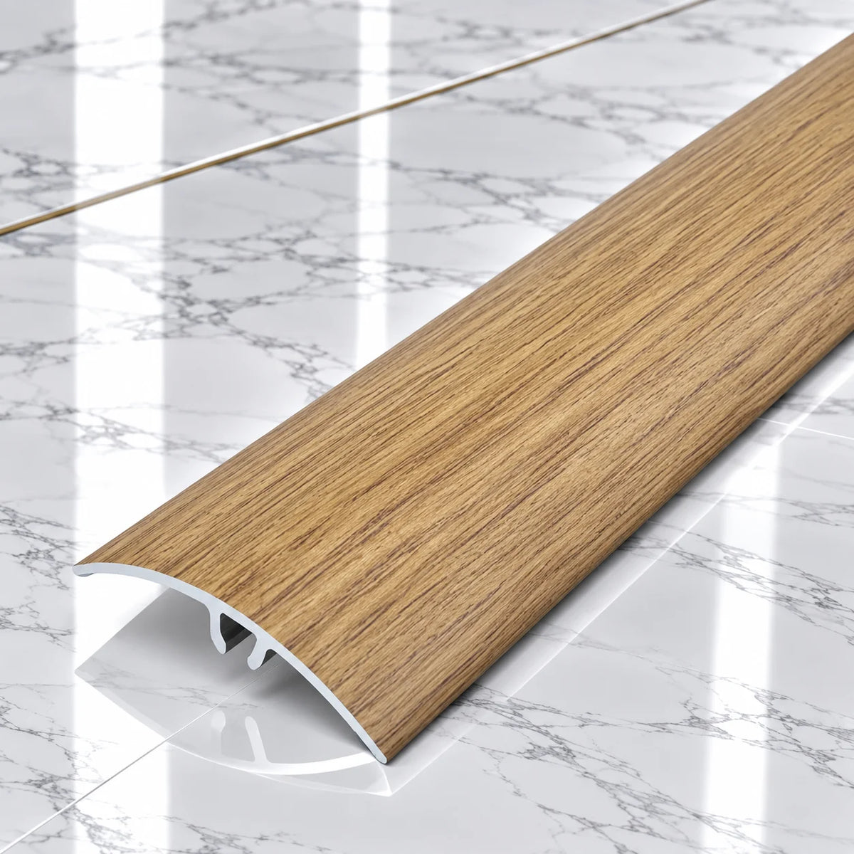 50mm Wood Effect Aluminium Adjustable Threshold Strip In Elm Color