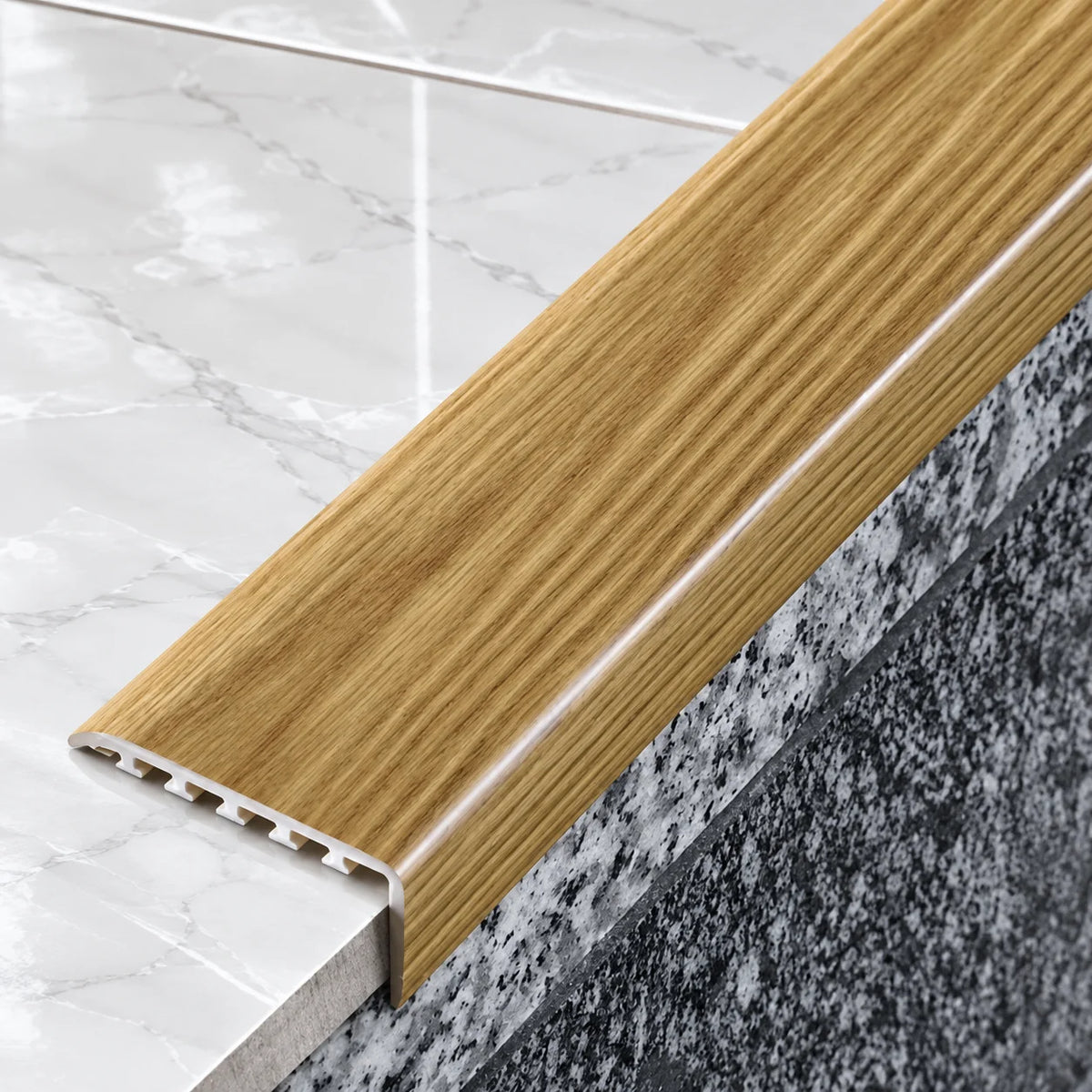 D-K0100 45x22mm Wood Effect PVC Stair Nosing Elm 5e