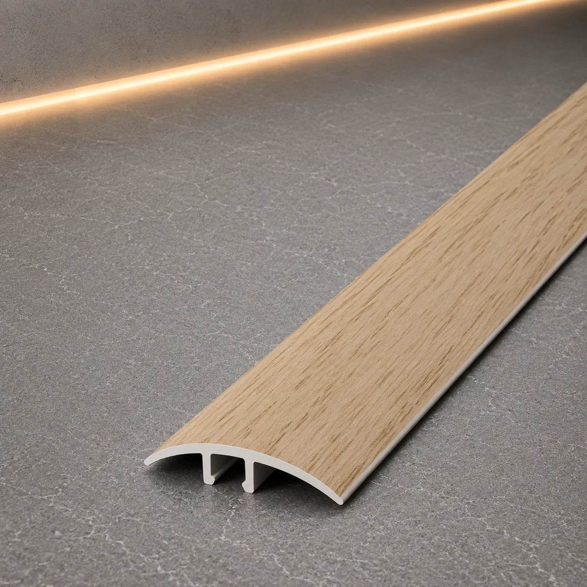 E64 40mm Pvc Wood Effect Door Threshold Strip in Elm Color