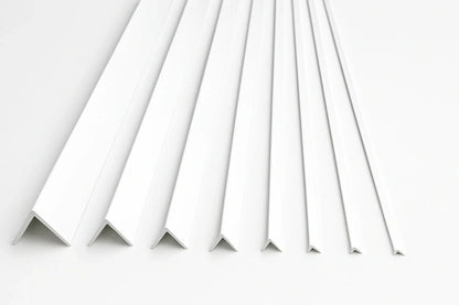Equal & Unequal Edge Protector White PVC Plastic Corner Angle Trim 90°