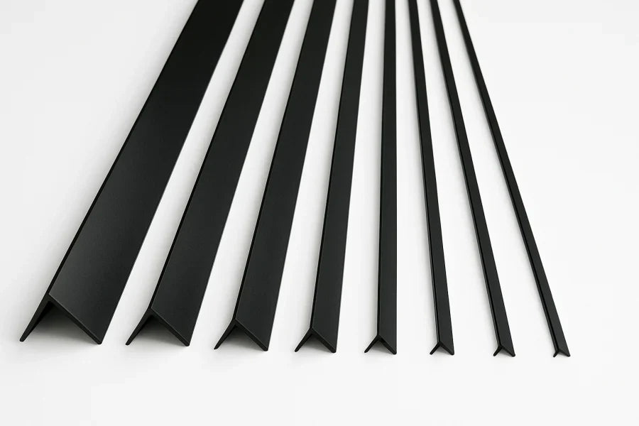 Equal & Unequal Edge Protecto Black PVC Plastic Corner Angle Trim 90°- image