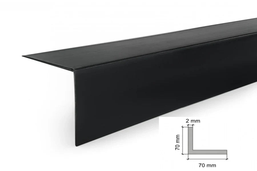 Equal & Unequal Edge Protecto Black PVC Plastic Corner Angle Trim 90° - 70mm x 70mm