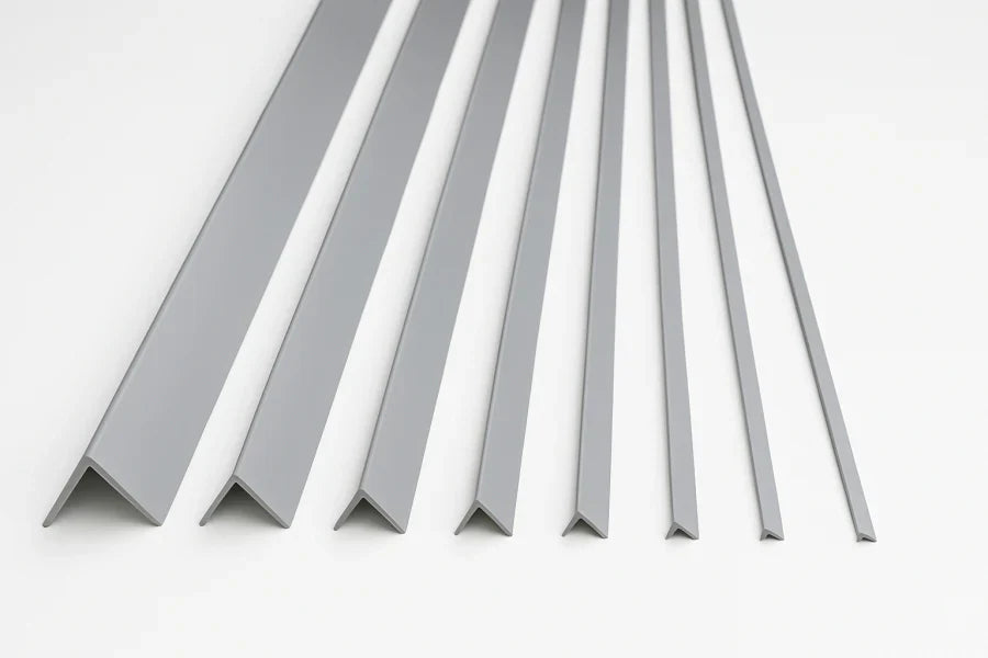 Equal & Unequal Edge Protector Light Grey PVC Plastic Corner Angle Trim 90° - 