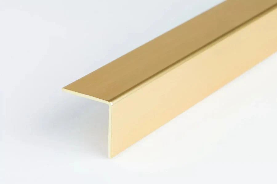 Equal & Unequal Gold & Silver Brushed Finish PVC Plastic Corner Angle Trim Profiles 90° -