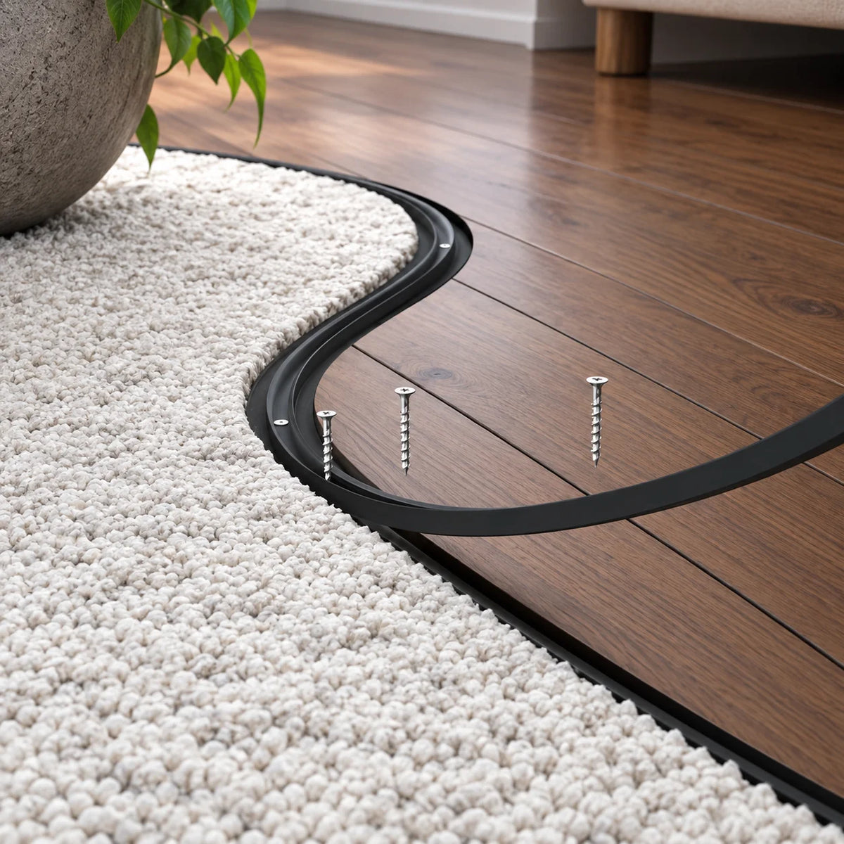 40mm Flex Line Pvc Flexible Flooring Transition Profile Door Threshold Installation