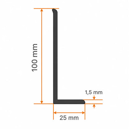 Flexible PVC Skirting Board Soft Trim Strip Diagram 100m x 25mm x 1.5mm