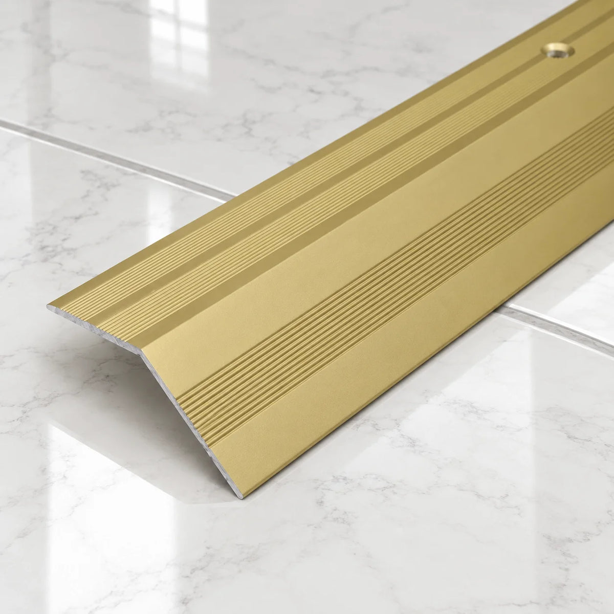 37mm Aluminium Screw-Fix Ramp Transition Strip In Gold Color