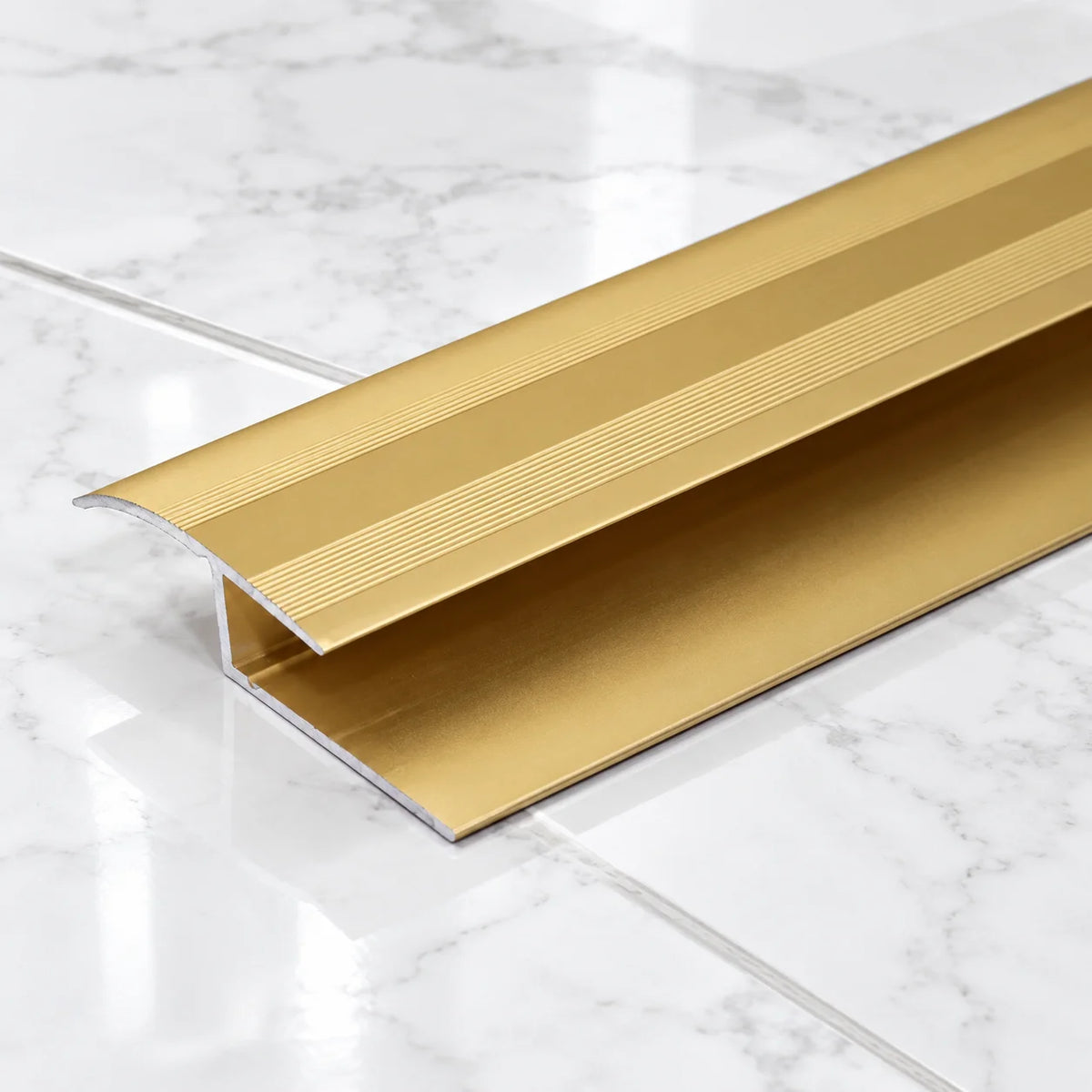 40mm Aluminium Dual-Level Floor Transition Profile In Gold Color
