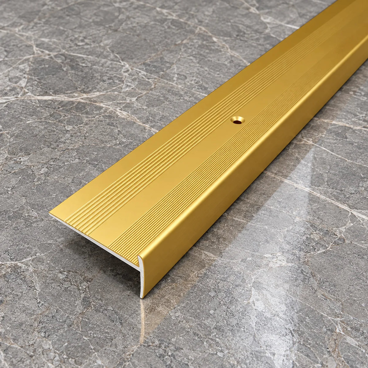 44x20.5mm Aluminium LVT Stair Nosing for 5mm Flooring In Gold Color