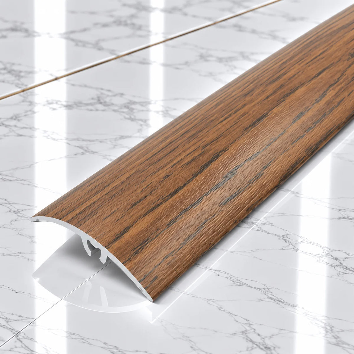 50mm Wood Effect Aluminium Adjustable Threshold Strip In Golden Oak Color