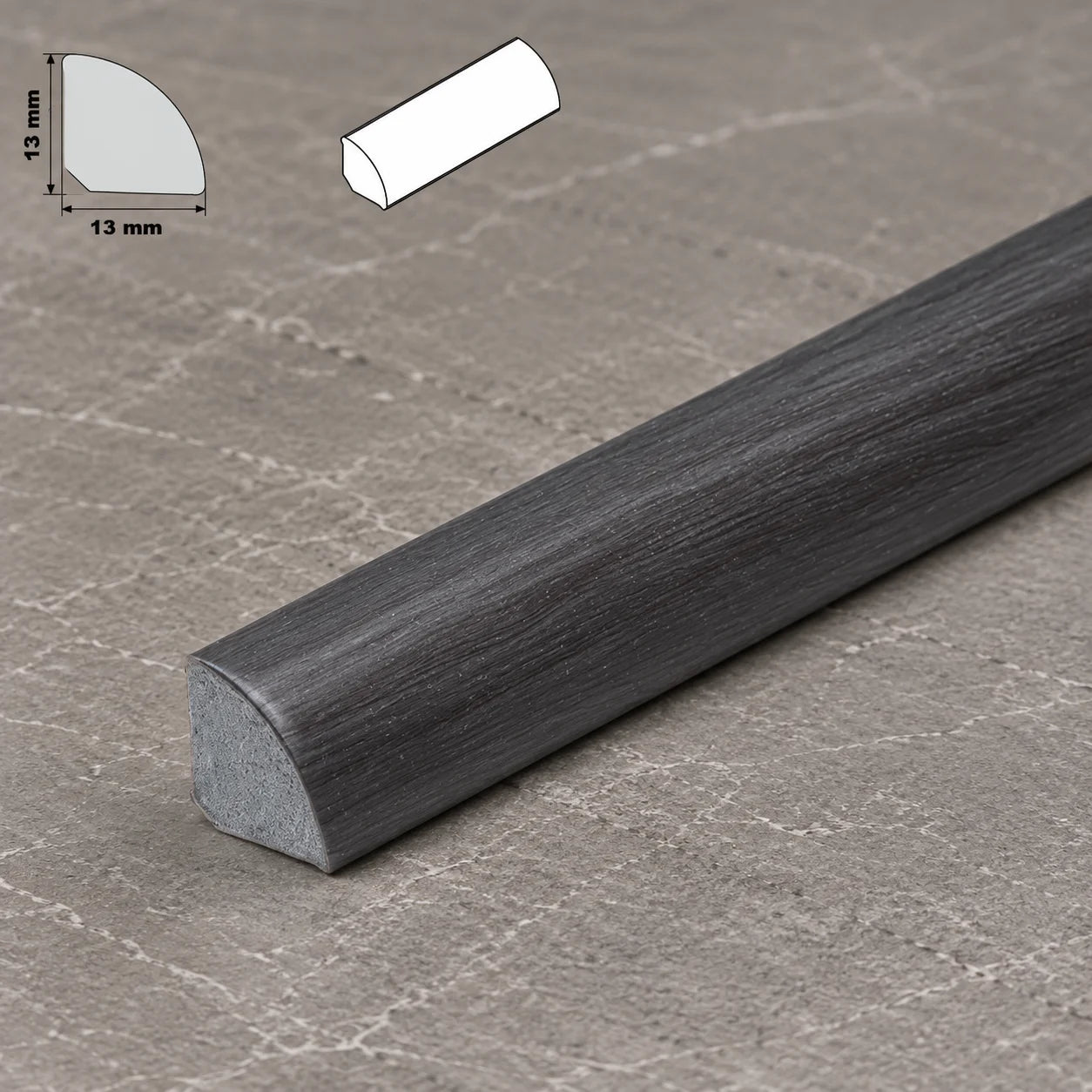 Decorative Flooring Window Edge Beading Worktop Strip uPVC 13mm Quadrant Trim Moulding In Gray Color