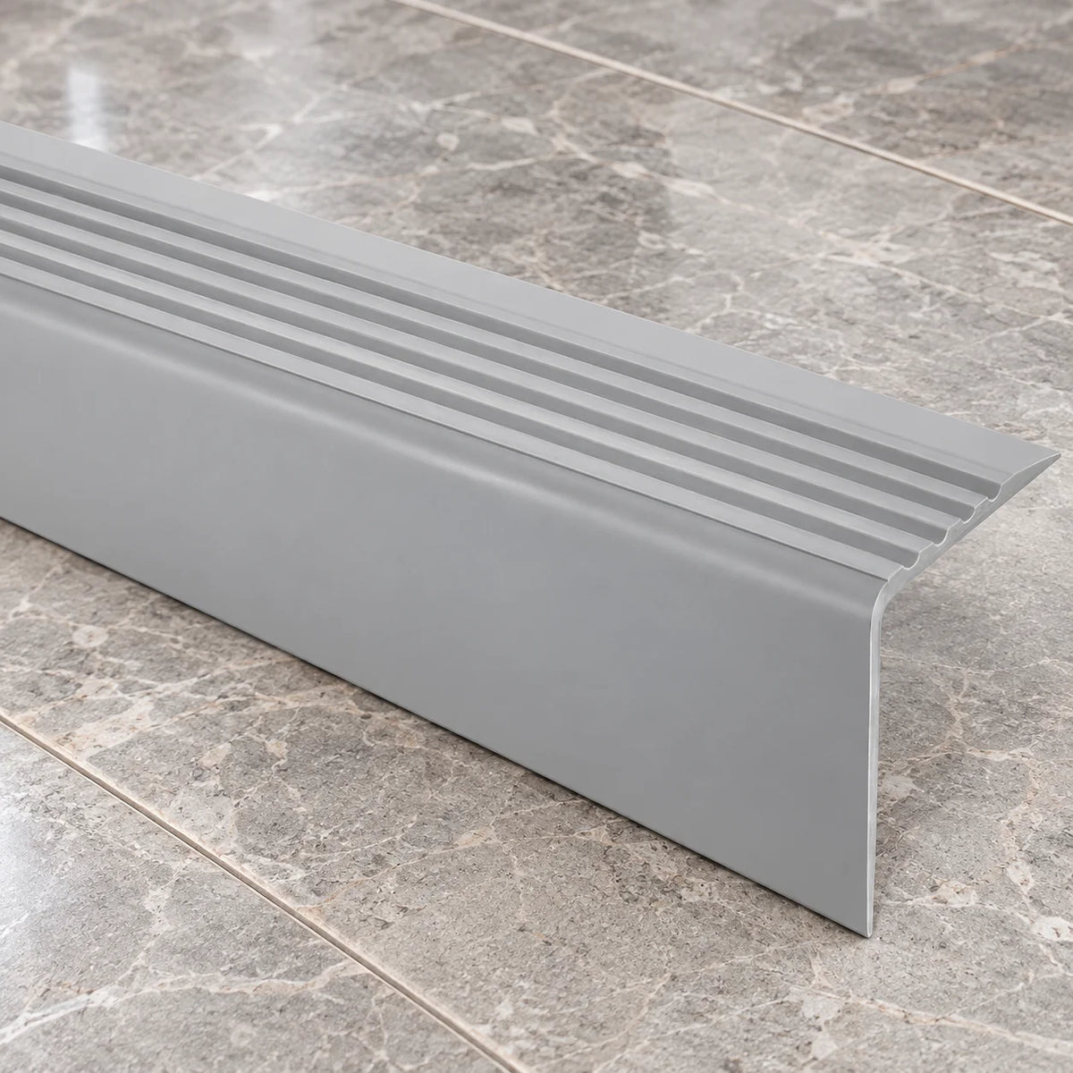 50x42mm Flexible Anti-Slip PVC Stair Nosing – 1.2m In Grey Color