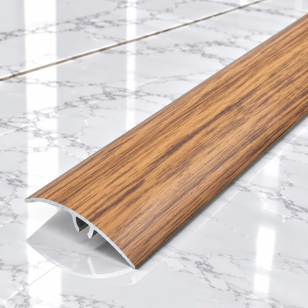 50mm Wood Effect Aluminium Adjustable Threshold Strip In Hickory Color