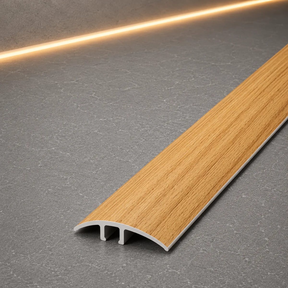 E64 40mm Pvc Wood Effect Door Threshold Strip in Hickory Color